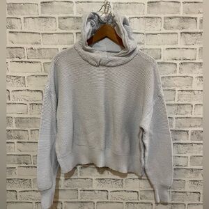 Women’s All in Motion light blue waffle knit hooded pullover sweater XXL